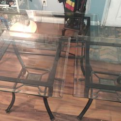 Matching! Glass Top Coffee Table & Side Tables 3pc Set