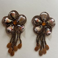 new applique sewn on flowers patches beaded dangle set of 2 shimmer epaulets Crafting Sewing Patch 
