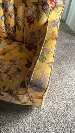 Floral Upholstered Wingback Armchair