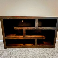 60” Wood Tv Stand Entertainment Center Bookshelf Credenza