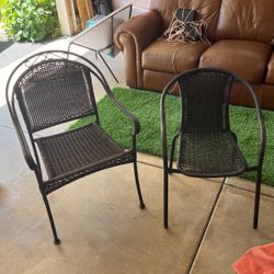 Two Black Wicker Chairs