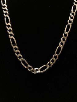 .925 Silver Diamond Cut Figaro link Chain