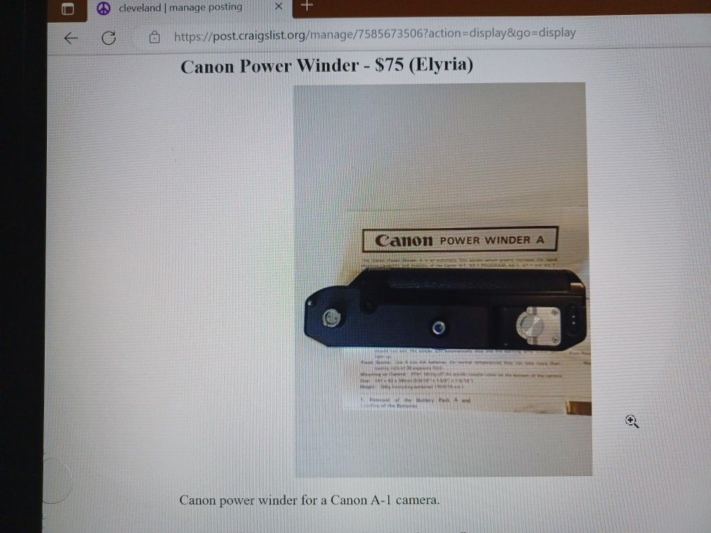Canon Power Winder