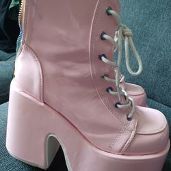 Demonia Iridescent Platform Boots Size 8.5