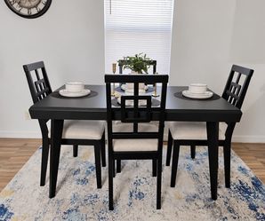Dining Table and 4 Chairs Set(W56"×D36"×H30")