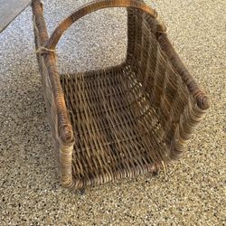 Wicker Basket For Blankets Or Firewood