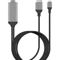 Lightning to HDMI Cable Adapter Compatible with iPhone iPad, 6.6FT [Apple MFi Certified] 
