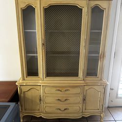 Antique Wood China Cabinet 