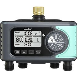 RAINPOINT Sprinkler Timer, 4
Outlets Hose Timer with Brass Inlet
with Rain Delay/Manual/Automatic
Controller System, Programmable
Digital for Lawn Yar