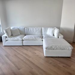 New White Sectional Cloud Couch Sofa