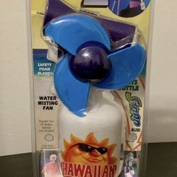 Hawaiian Tropic Squeeze Breeze Battery Handheld Water Misting Fan USA