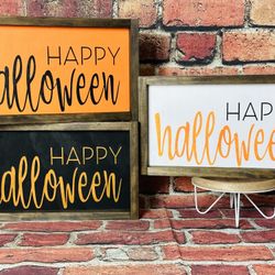 Happy Halloween Wood Framed Signs