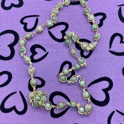 Vintage Green Stone Necklace 