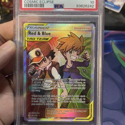 Pokemon Red & Blue Cosmic Eclipse Full Art #234 PSA 10 Gem Mint for Sale in  San Diego, CA - OfferUp