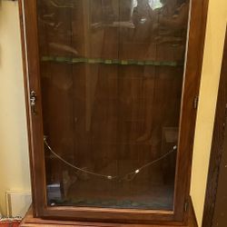 Gun Cabinet w/Glass Door & Lower -Black Walnut 