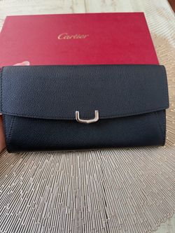 Cartier C de Cartier Black Leather Wallet — Never Used + Original Box