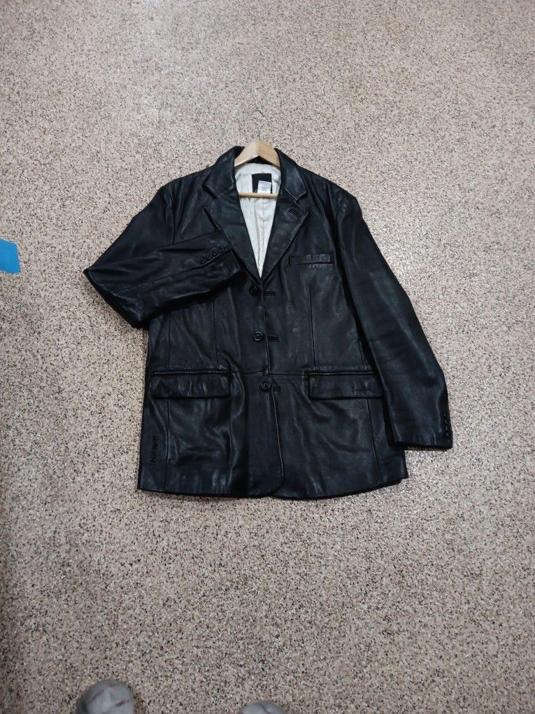 Large Sean John 100% Leather Coat