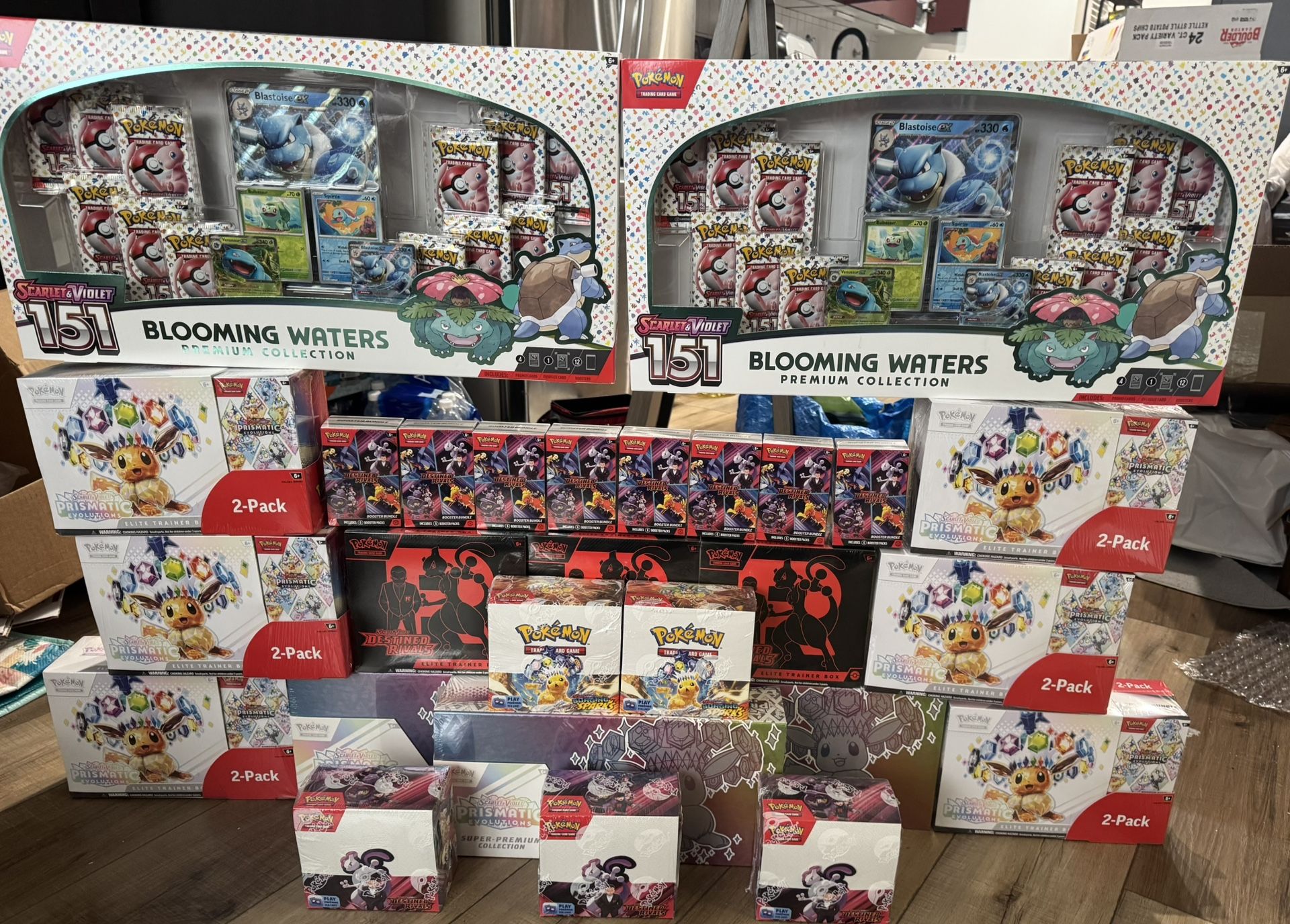Pokemon 151 Destined Rivals Prismatic Surging Sparks ETB Booster Bundles
