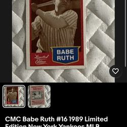 CMC Babe Ruth #16 1989 Limited Edition New York Yankees MLB Baseball Card