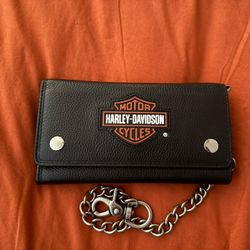 HARLEY BAR & SHIELD TRUCKER WALLET WITH CHAIN