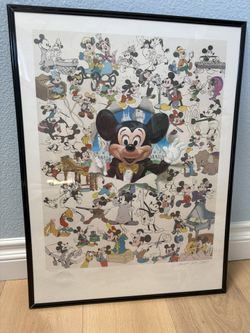 Vintage Mickey Mouse Poster Signed