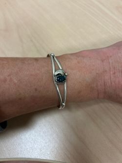 Navaho Southwestern Sterling Sea Opal / Fire Opal Bracelet