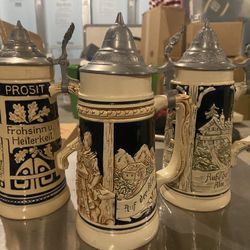 German Beer Steins (Lot Of 3)
