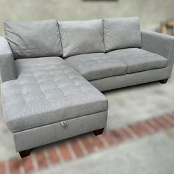 Grey Sectional World Market Sofa Couch with Storage L Shape 
