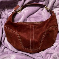 Coach Suede Hobo Shoulder Bag 
