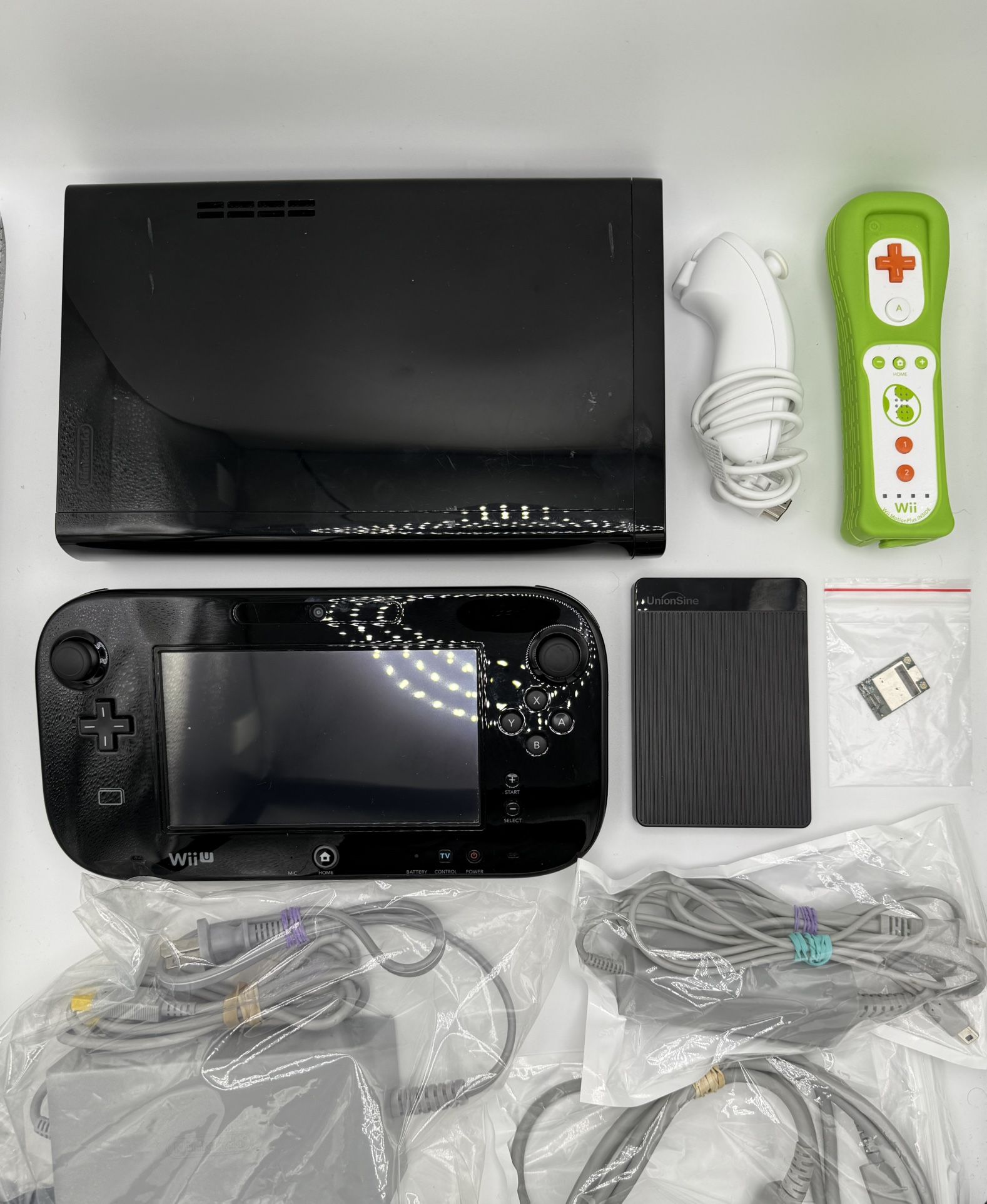 Nintendo Wii U Deluxe Bundle – 32GB Black Console + Yoshi Remote + SSD + SD Card
