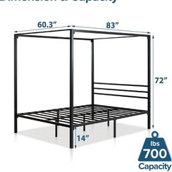Queen Size Canopy platform  bedframe 