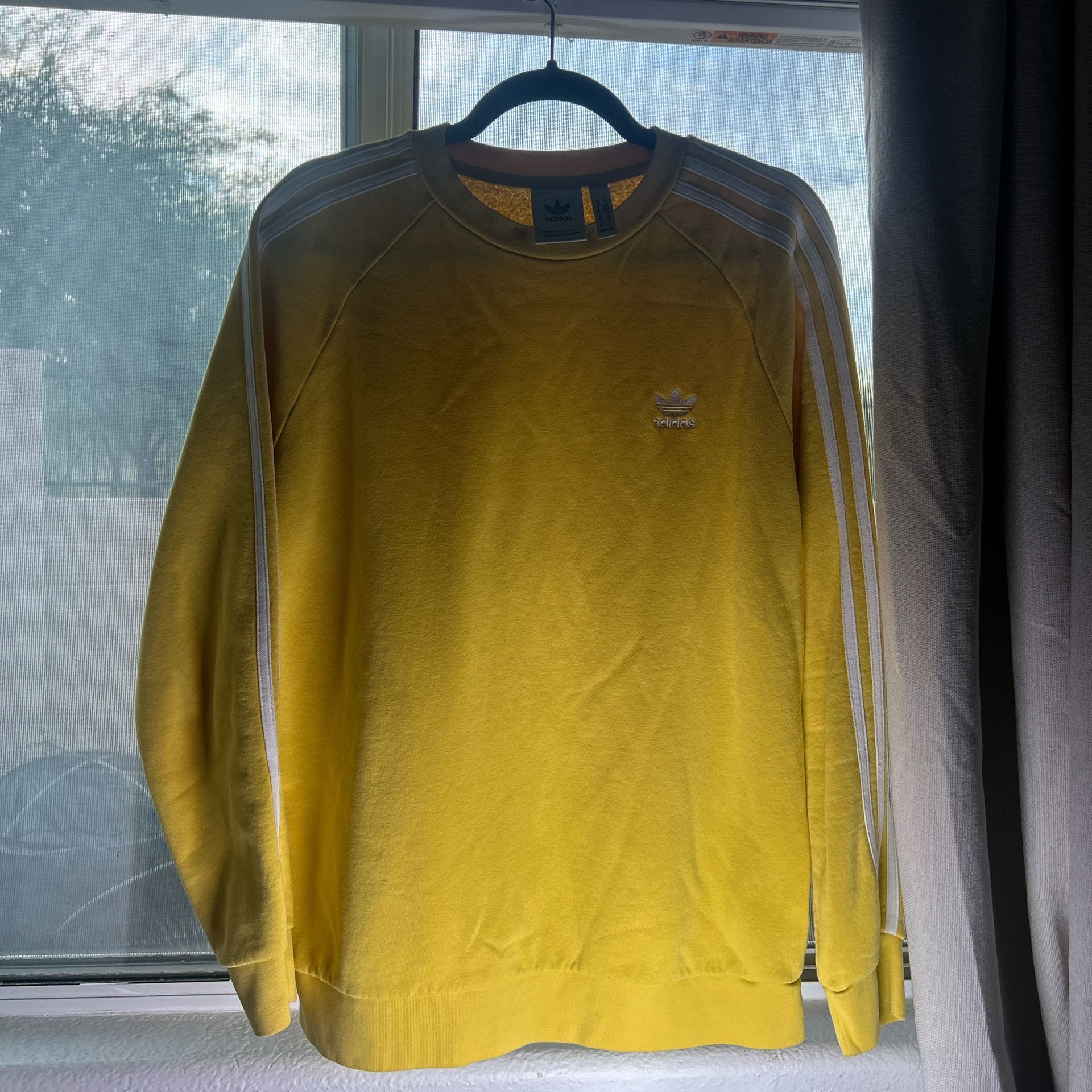 Yellow And White Adidas Sweater