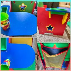 Children Desk With Chair And Storage Rack