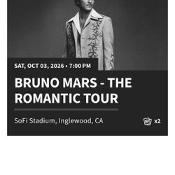 Bruno Mars - The Romantic Tour (Sat Oct 3)
