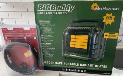 Brand new big buddy portable heater 18,000 BTU with fan