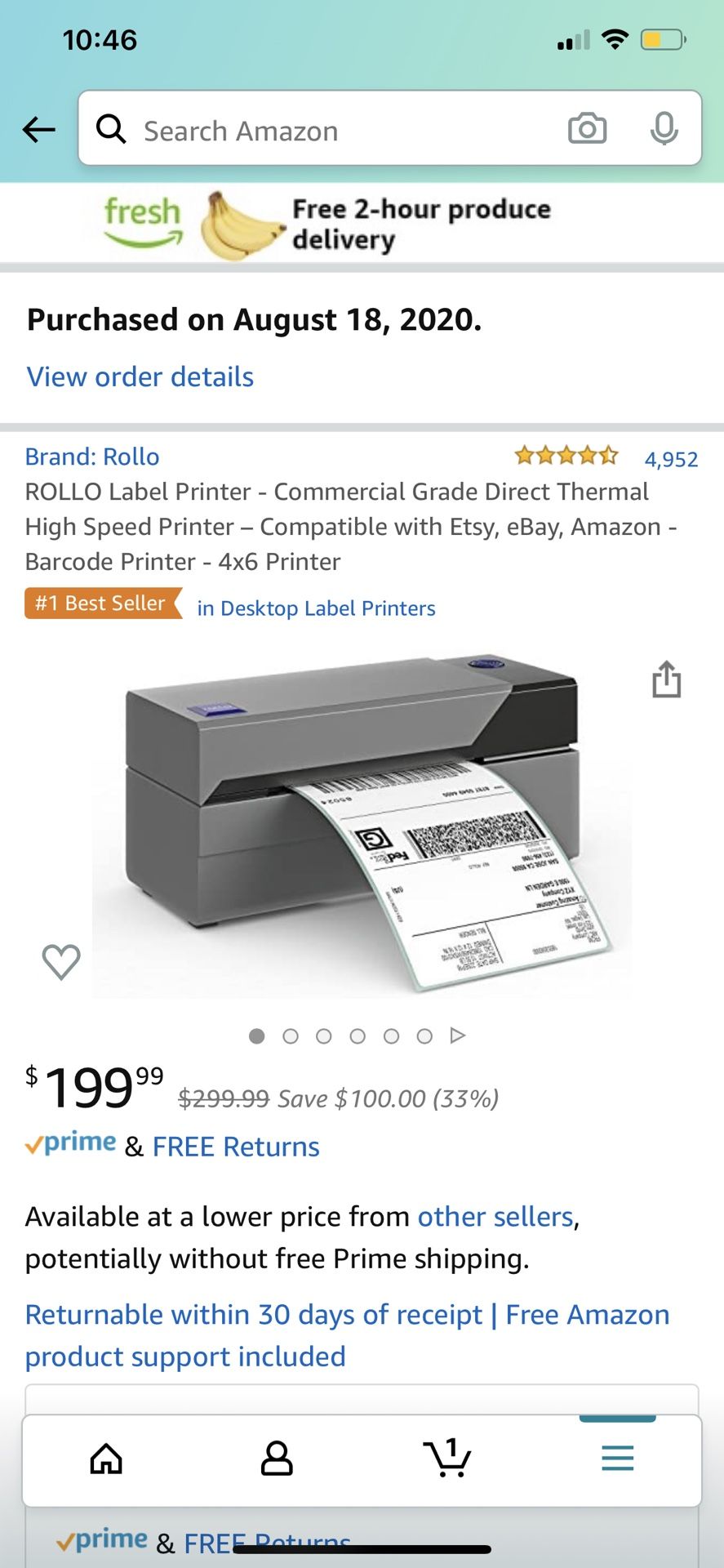 Shipping label printer