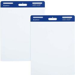 Sticky Easel Pad, 25 x 30" Flip Chart Paper, Large Self Stick, 30 Sheets/Pad, 2 Pads/Pack