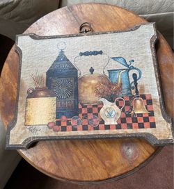 Vintage Kirby Folk Art Decorative Wood Plaque