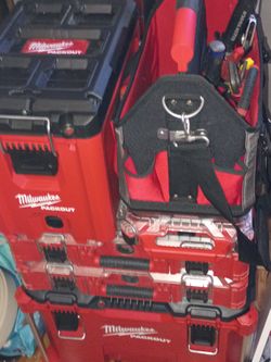 Milwakee Pack Out With 8 Power Tools With Out Batterys And Some Hand Tools And Drill Bit Set