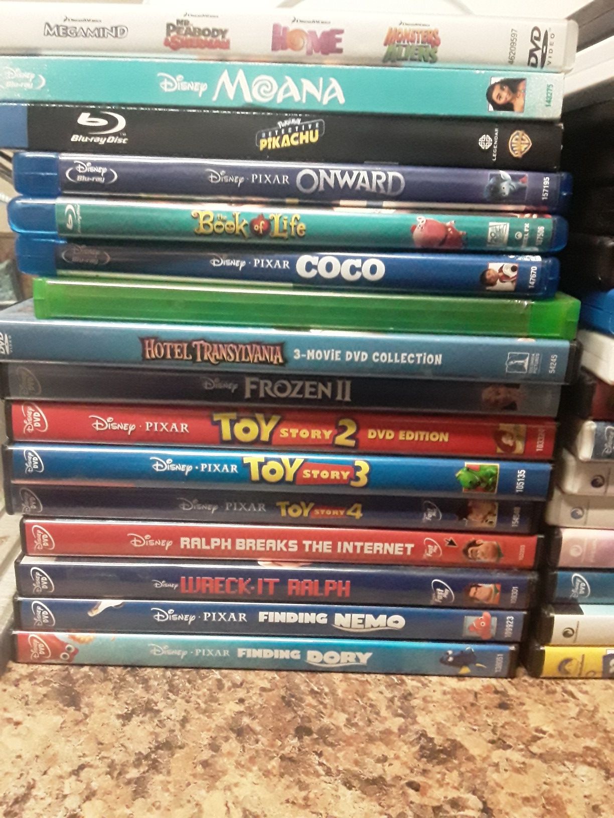 DVDs (mostly kids movies)