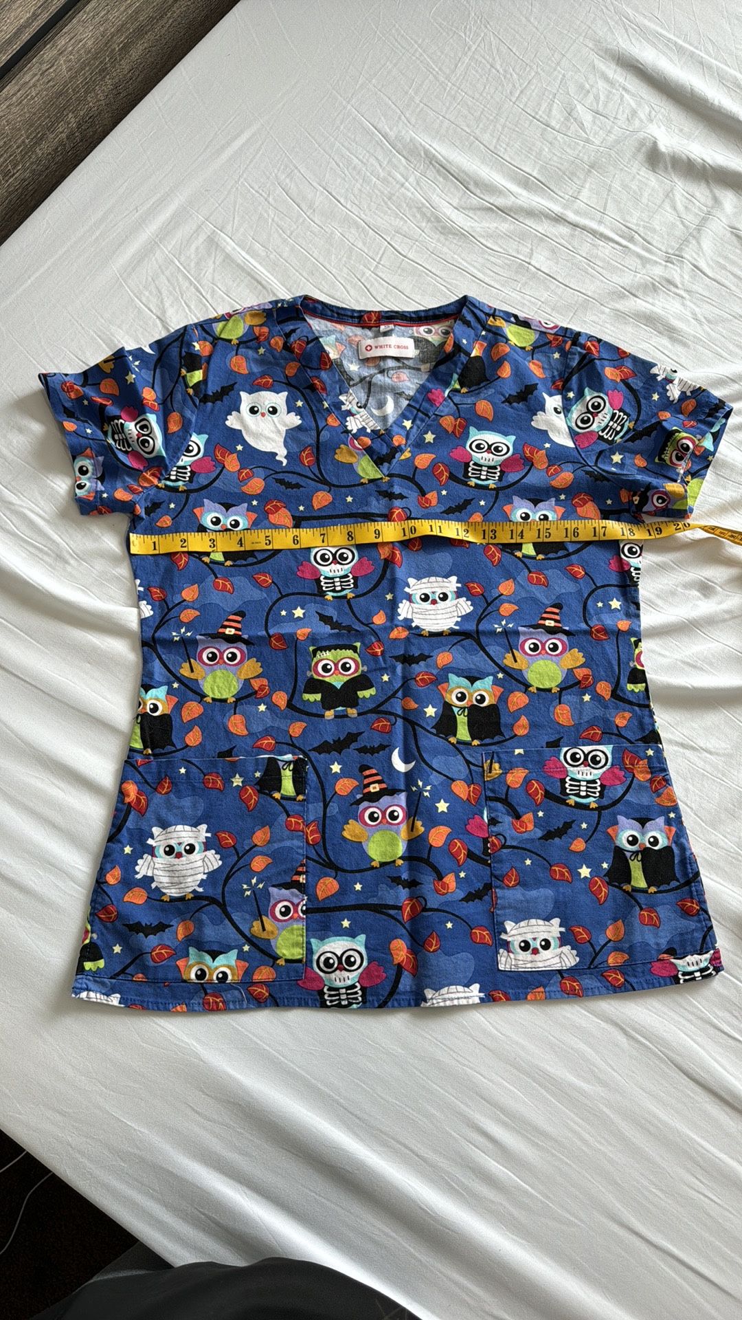 White Cross Owl / Halloween Scrubs