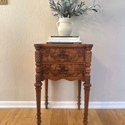 Antique Jacobean Burled Walnut Side Table