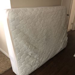 Full mattress with box spring and metal frame 
