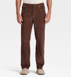 Men's Straight Fit Corduroy 5-Pocket Pants - Goodfellow & Co™ Brown 34x32