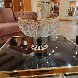 Vintage clear crystal serving bowl