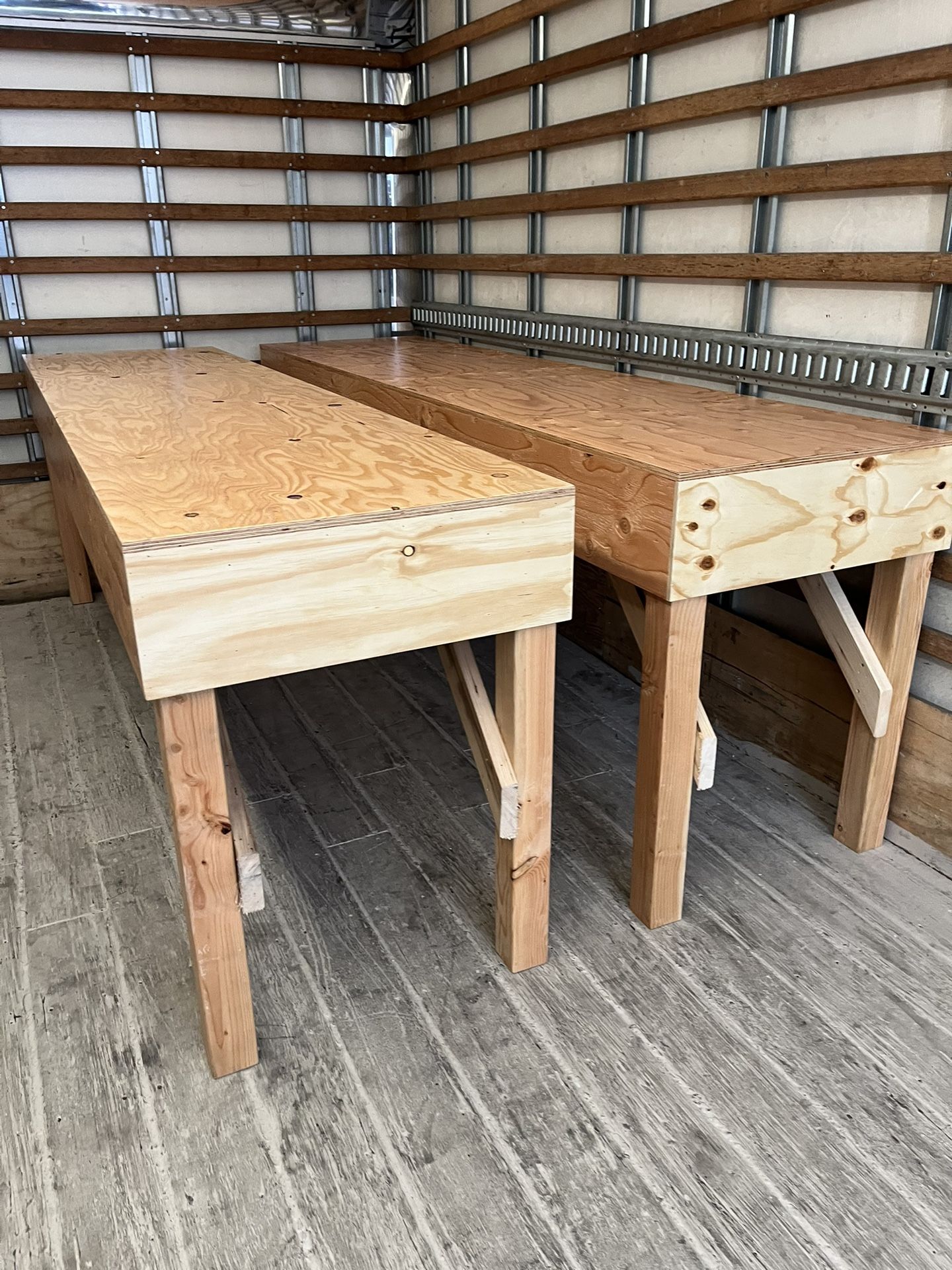 10’ Solid Wood Work Bench /Table 10’x2.5’x3.41’ $100 Each Decatur & Hacienda Ave