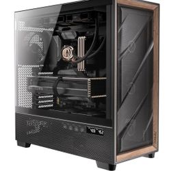🖥️ Full-Tower PC Case – Like New! 🪵 RGB + Wood Front + 6 Fans!