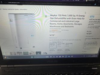 Waykar 150 Pints 7000 Sq. Ft Energy Star Dehumidifier, Industrial Large. Room, Home, Basements, Storage, Warehouse and Bedroom