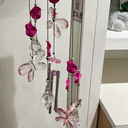 Pink and Crystal Wind Chimes
