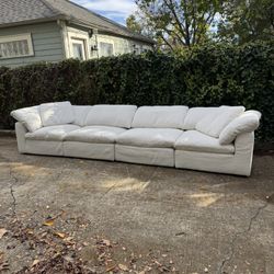 RH Cloud Modular 4 Piece Sofa Like New Natural Performance Fabric Sectional Restoration Hardware